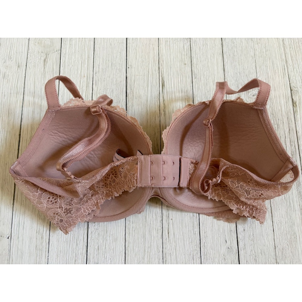 Victoria's Secret Dream Angels Lined Demi Bra 34DD Dusty Rose Lace Trim - Picture 2 of 4